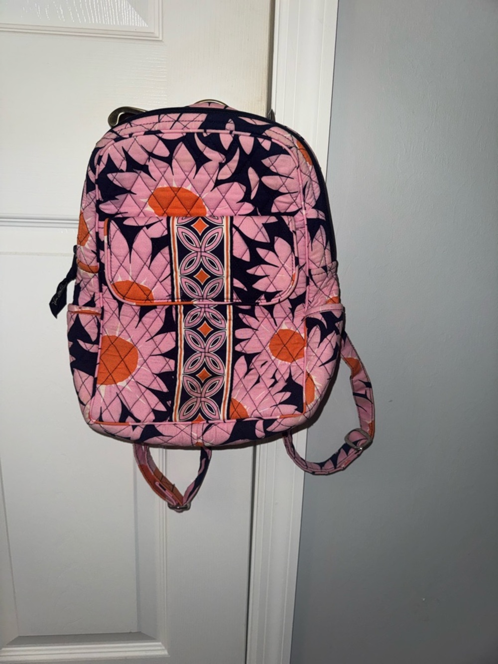 Vera Bradley Pink & Orange Quilted Floral Mini Backpack